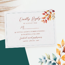 Cartão RSVP Casamento Boho Outono
