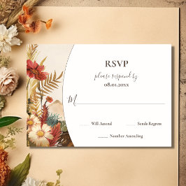 Cartão RSVP Casamento bonito Boho Mountain Wildflower