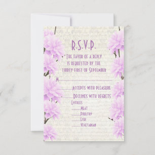 Cartão RSVP Casamento bonito de flores de lilás pálidas R.S.V.