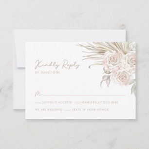 Cartão RSVP Casamento Botânico Boho