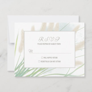 Cartão RSVP Casamento Botânico Costeiro