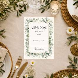 Cartão RSVP Casamento Botânico de Eucalipto