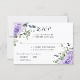 Cartão RSVP Casamento Botânico de Eucalipto Roxo Dusty