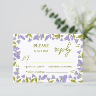 Cartão RSVP Casamento Botânico de Farinha Selvagem