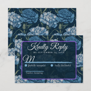 Cartão RSVP Casamento Botânico de Flor de Cravo Atemporal