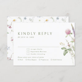 Cartão RSVP Casamento Botânico Elegante de Pastel Molho Pastel