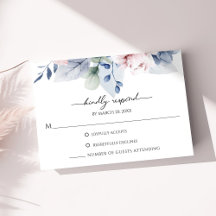 Casamento Botânico em Aquarela Floral Rosa e Azul