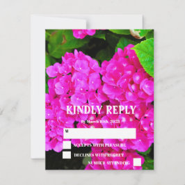 Cartão RSVP Casamento Botânico Floral da Hydrangea Moderna Ele