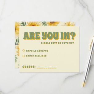 Cartão RSVP Casamento Botânico Floral de Sunflower Eucalyptus