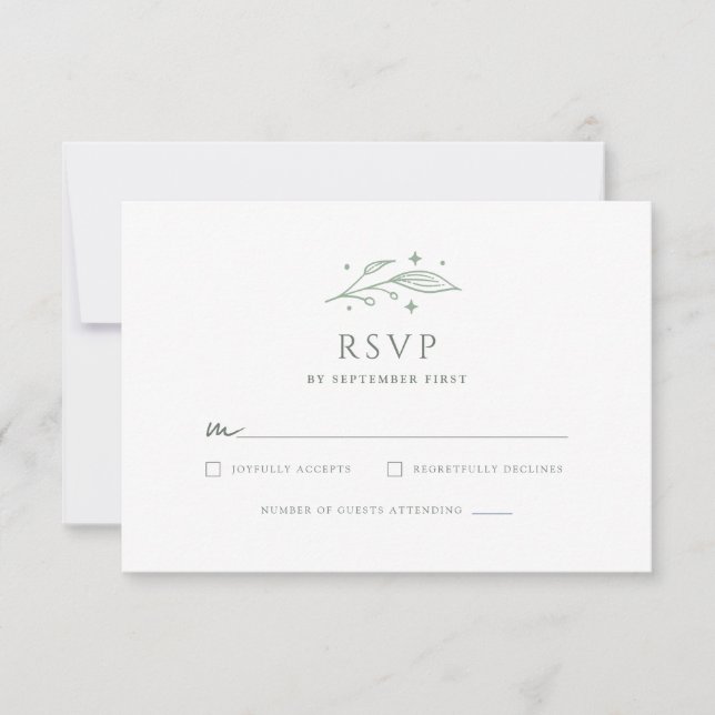 Cartão RSVP Casamento Botânico Místico (Frente)