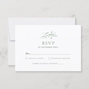 Cartão RSVP Casamento Botânico Místico