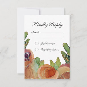 Cartão RSVP Casamento Botânico Romântico