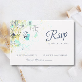 Cartão RSVP Casamento Botânico Romântico de Flor Silvestre Pas