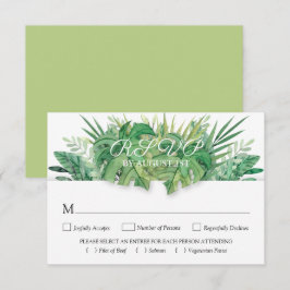 Cartão RSVP Casamento Botânico Tropical Floral and Foliage