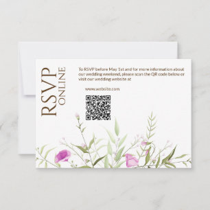 Cartão RSVP Casamento Branca e Bronze Moderno Elegante