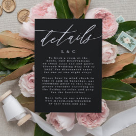 Cartão RSVP Casamento Branco e Negro da Caligrafia Moderna Sim