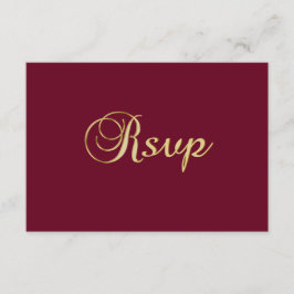 Cartão RSVP Casamento Burgundy de Outono Elegante Personalizad
