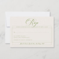Casamento Caligrafia Marfim Verde Oliva Clássico