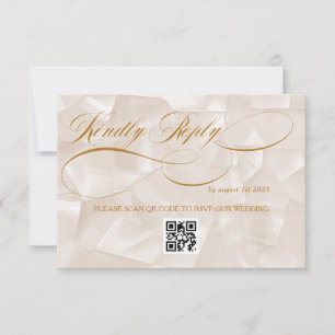 Cartão RSVP Casamento Caligrafia Romântica Elegante