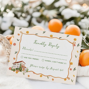 Cartão RSVP Casamento Caprichoso de Citrinos Italianos