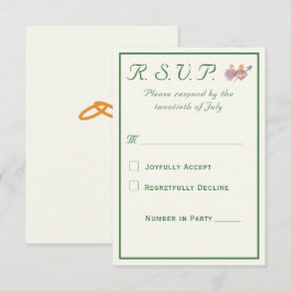 Cartão RSVP Casamento Católico das Duas Corações Elegantes