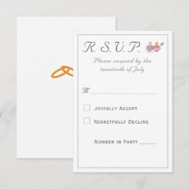 Cartão RSVP Casamento Católico das Duas Corações Elegantes