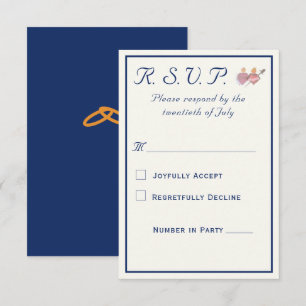 Cartão RSVP Casamento Católico dos Dois Corações Elegantes