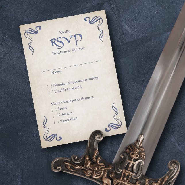 Cartão RSVP Casamento Celtic Viking Fantasy (Criador carregado)