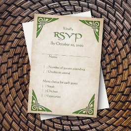 Cartão RSVP Casamento Celtic Viking Fantasy