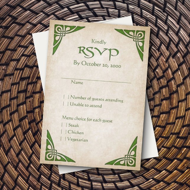 Cartão RSVP Casamento Celtic Viking Fantasy (Criador carregado)