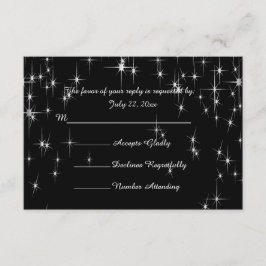 Cartão RSVP Casamento Charming Star Struck | Cor do moinho