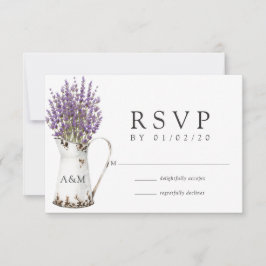 Cartão RSVP Casamento Chic de Algodão lavanda