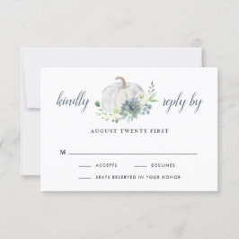 Cartão RSVP Casamento Chic Elegante De Abóbora Branco
