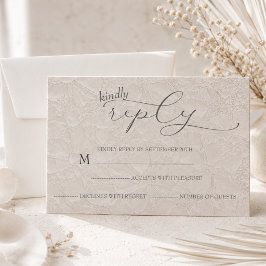 Cartão RSVP Casamento Cinza Simples