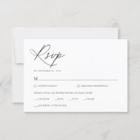 Casamento Clássico Branco e Preto de Script Elegan