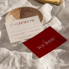 Cartão RSVP Casamento Clássico Burgundy Marfim Dinheiro Antigo