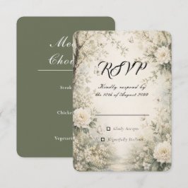 Cartão RSVP Casamento Clássico com Moldura Ornamentada