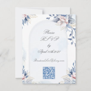 Cartão RSVP Casamento Clássico de Amor Eterno
