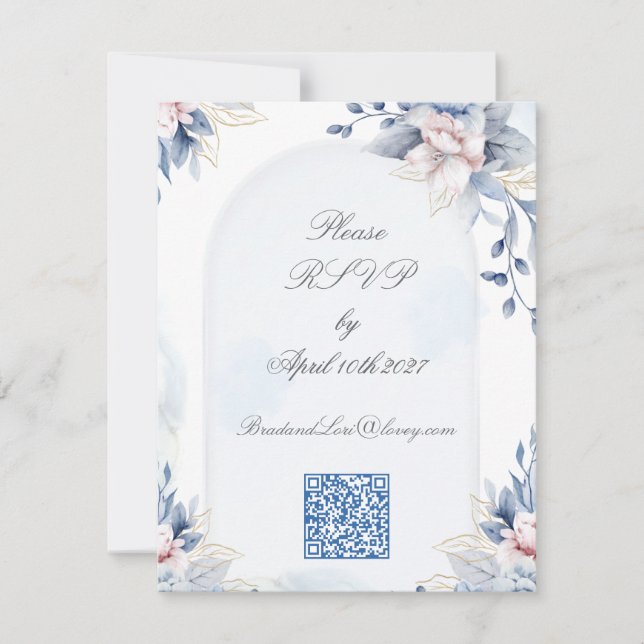 Cartão RSVP Casamento Clássico de Amor Eterno (Frente)