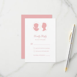 Cartão RSVP Casamento Clássico de Campos Rosa de Regência