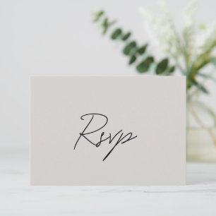 Cartão RSVP Casamento Clássico de Cinzas Elegante
