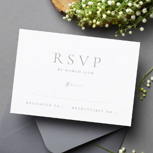 Cartão RSVP Casamento Clássico de Estilo Moderno Elegante de C