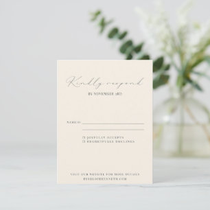 Cartão RSVP Casamento Clássico Elegante Preto e Branco com Let