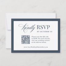 Casamento Clássico Luxo Azul Marinho Código QR Esc