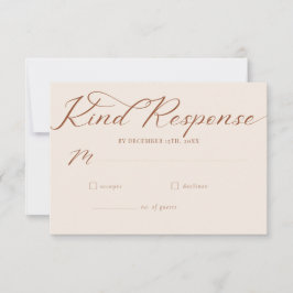 Cartão RSVP Casamento Clássico Minimalista de Script Simples