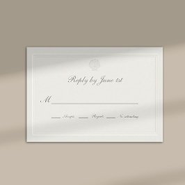 Cartão RSVP Casamento Clássico Moderno de Concha Costeira Náut