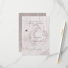 Cartão RSVP Casamento Clássico Moderno de Madeira Rústica de o