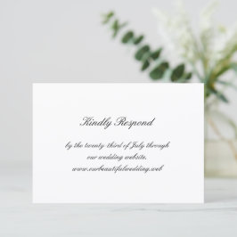 Cartão RSVP Casamento Clássico Preto e Branco Atemporal
