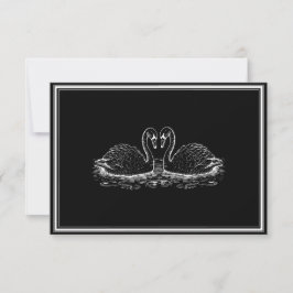 Cartão RSVP Casamento Clássico Preto e Branco com Monograma em