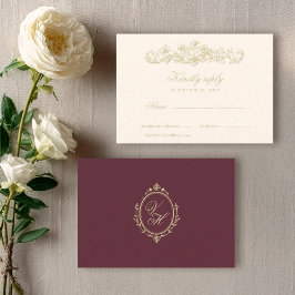 Cartão RSVP Casamento Clássico Romântico Vintage Jardim Regênc